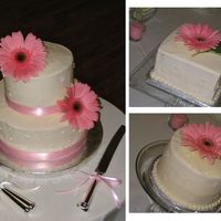 Pink Gerberas With Table Cakes 