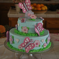 Butterfly Baby Shower Cake Baby girl baby shower cake to match Carter's plates and napkins.