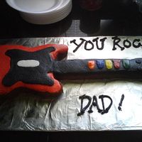 Guitar Hero Father's Day Quickie cake I attempted for Father's day. Icing is all butter cream