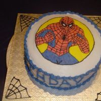 Spiderman This cake was for a friend's cousin's 5th birthday. The Spiderman is a Frozen Buttercream Transfer and the rest of the cake is...