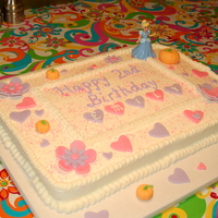Cinderella Dream Cake All decos are made out of fondant/gumpaste mixture. Icing is buttercream..