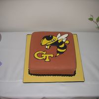Buzz Georgia Tech Cake I realized on the way home that I forgot to add Buzz's antennae. I blame it on the pregnancy brain.