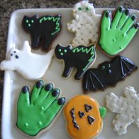 Halloween Variety I was playing around with some new shapes. These are my Traditional Sugar Cookies, with Royal icing. The photo is a bit blurry, but not too...