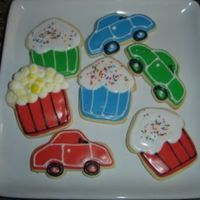 Cupcakes, Popcorn, And Cars I made these for my son's Pinewood Derby.