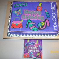 Girl Stuff Birthday Cake Tried to get the cake as close to the napkin as I could. Was a LOT of work! Done in butter cream.