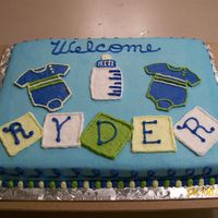 Baby Boy Shower Cake Baby boy shower cake done in buttercream.