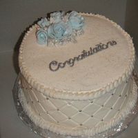 Anniversay Cake Girl at work wanted a small cake for her parents who are re-newing their wedding vows. First time using the impression mat.