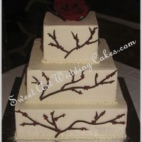 Wine Colored Berries Fondant branches with piped berries.