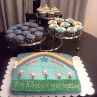 Missionettes I made this cake and three kinds of cup cakes for a local church.the missionettes were moving up to the next groups which consisted of...