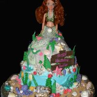 Little Mermaid Iced in BC all accents are fondant and the shells are white chocolate.