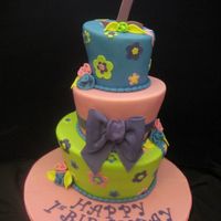 Jaiden_Birthday-Compressed.jpg 10-8-6 inch three layer topsy turvy cake for a little girls birthday. Champagne cake with buttercream filling, covered in white chocolate...
