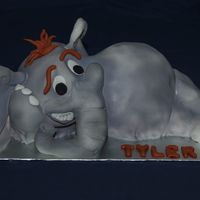 Horton Here's my attempt at making Horton. He started off as 3-9x13 cakes and then I just got the knife and prayed that it would look like an...