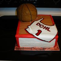 Basketball First B-Day This was for a first birthday during March Madness. 10" Sq. and sports ball pan. Board was covered with a piece of scrapbook paper...