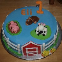 Barnyard Birthday Cake BC with MMF decorations. Idea from CC