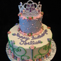 Princess Tiara Cake This is my 4th one of these cakes. I love making them, but they sure are time consuming! All buttercream, except the tiara.