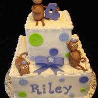 Monkey Birthday Cake Thanks to cookinqueen for the design on this one. My first time making fondant figures. I wasn't happy with the bow (only 2nd one of...
