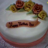 Mother's Day Cake With Rolled Fondant And Marzipan Roses 