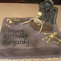 Halloween Birthday Cake Customer requested skeleton theme so I thought of this....they loved it!