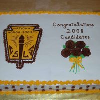 Nhs Cake Full sheet cake for National Honor Society. Emblem done with FBCT.