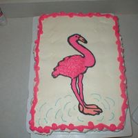 Flamingo Cupcake Cake 35 white cupcakes w/ buttercream frosting and fbct. Thanks for allthe ideas from everyone on cc.
