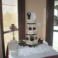 Wedding Cake White with Strawberry filling and BC frosting. This was my first tiered and second wedding cake.