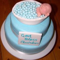 Chrsitneing Cake Top View Top view of final christening cake