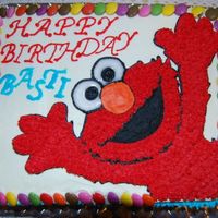Elmo Cake first elmo cake. made for my godson's 2nd b-day. dark choc cake with lemon BC.