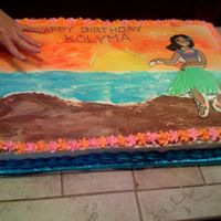Luau_Cake.jpg Well, this is the biggest cake I have ever done. It was a full sheet cake. Hubby made me put my boney hand in the pic. for size reference....