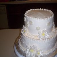 Wedding Cake I Did For A Co-Worker. This is my first attempt at doing a wedding cake for anyone. I have not even had a formal training class yet!! The bride is a co-worker of...