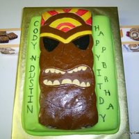 Tiki God Cake This cake was done for a combined children's party that was doing a Tiki theme. I found an illustration online and blew it up to cut...