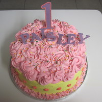 1St Birthday Cake This was a rendition of a wilton cake I did in a pinch for a friend. She had forgot to order her daughters birthday cake and needed...