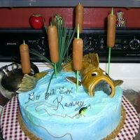 Gone Fishing This was a cake done for a coworkers retirement. I pulled inspiration from this board and wish I had remembered the names so I could give...