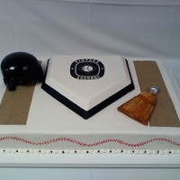 Tommy Lasorda Cake Fondant whisk and helmet.