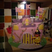 Dora Fairy Castle Dora Fairy Castle Cake - for my daughter's 3rd birthday - made using 3x7inch rounds and 9x3"rounds for turrets. Sponge cake...