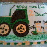 John Deere Tractor This was done the "old-fashion" cake way of piping stars! I had to do a john deere cake for a father/son and the cutomer doesnt...