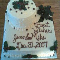 Winter Wedding Shower Sorry about quality of photo! The bride didn't want alot of flowers so I used holly and berries. She had a deep-burgandy color, which...