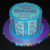 Stripes And Scrolls Birthday Cake Buttercream iced birthday cake made for a friend at the last minute. The stripes got a little wiggly because I was rushing, but over all I...