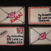 Valentine Love Letter Cookies NFSC with Toba's Glaze icing.