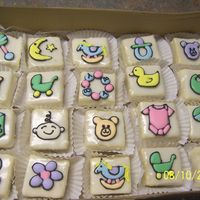 Baby Shower Petite Fours Individual baby designs are made of colorflow.