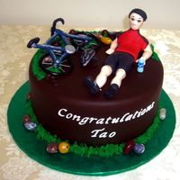 Cycling Cake Congratulatory cake for someone who won some kind of cycling award. I got the bike frame design from a cake I saw here on CC. All gumpaste...