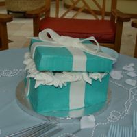 Allie's Tiffany Box Forgot to take the picture before I carried it down the street to my neighbor. Got a little lopsided in transport!