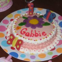 Gabbie's Smash! This is the smash cake that I made for my best friend's daughter's 1st birthday. It's covered in buttercream with piping gel...