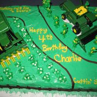 John Deere Cotton And Corn Fields My great nephew wanted a cotton picker and a combine on his fourth birthday cake. I got some ideas from cakecentral, and winged it the rest...