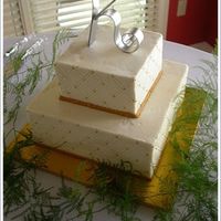 Gold And Diamonds The bride showed me a fondant covered cake out of a magazine, and asked me to replicate it on a smaller scale in buttercream. I wish I knew...