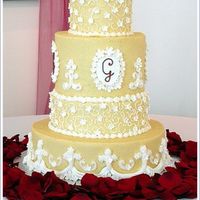 Monogrammed Wedding Cake What a cake! Made from a picture the bride tore out of a magazine - I'm sorry I have no idea who made the original, but they deserve...