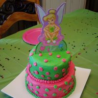 Tinker Bell The cake topper is just a birthday card I found.