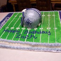 Dallas Cowboys Birthday Thanks to many cc users for their inspiration. The helmet is chocolate with bc frosting and the cake is vanilla with pineapple filling...