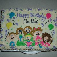 Grandkids I couldn't think of anything to put on my father in laws birthday cake.. the one thing I knew he loves is his grandkids.... white cake...