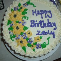 Sunflower Birthday Cake chocolate cake, buttercream icing