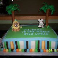 Jungle Baby Shower Cake This was a baby shower cake I made for a friend. It was made to match the invitations. All decorations are fondant.